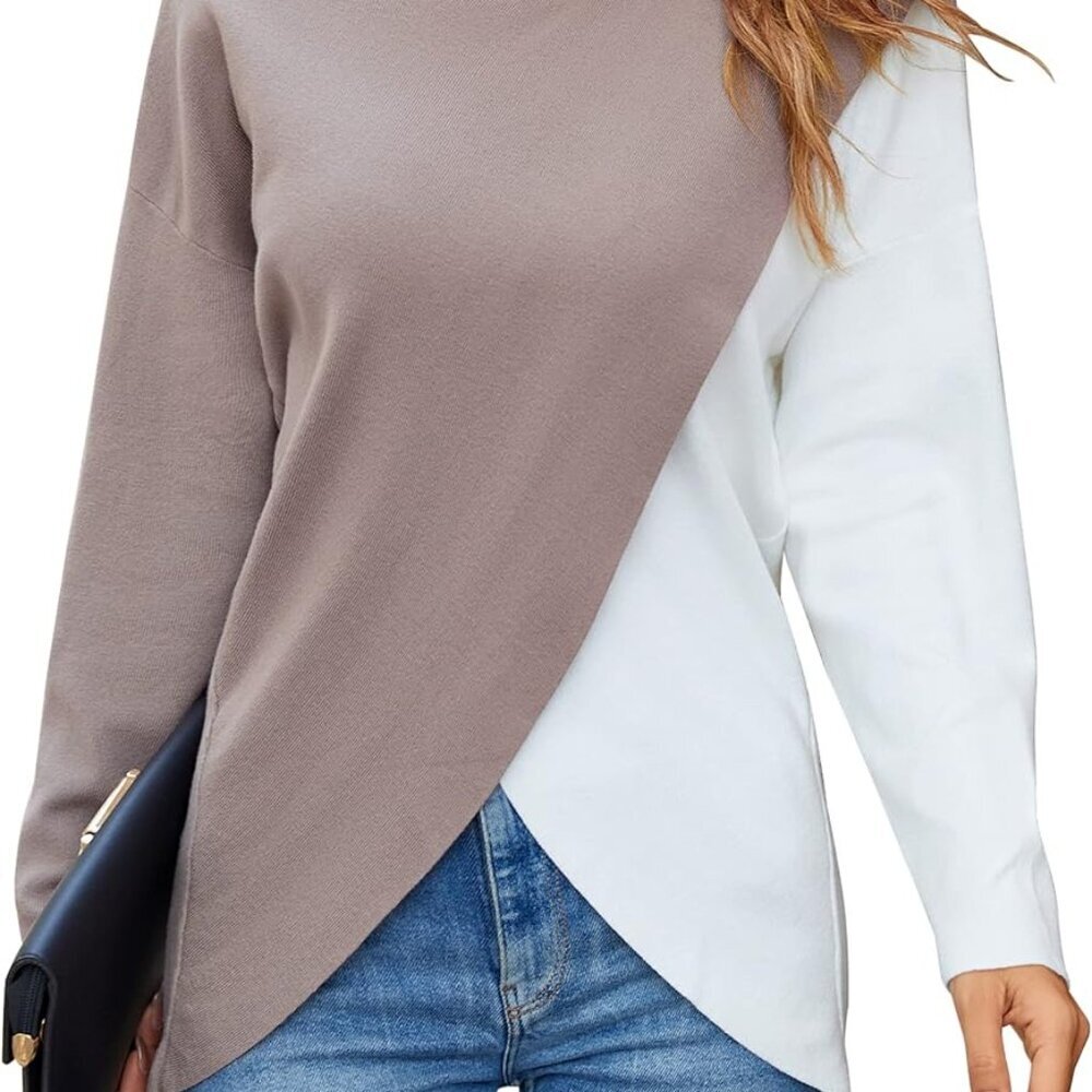 Womens Pullover Sweaters Ruffle Shoulder Casual Sweater Fall Long Sleeve Hollow